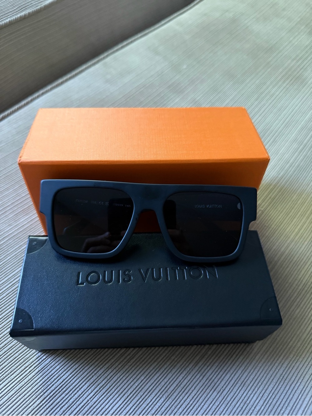 Louis Vuitton Men’s Black Matte Square Sunglasses